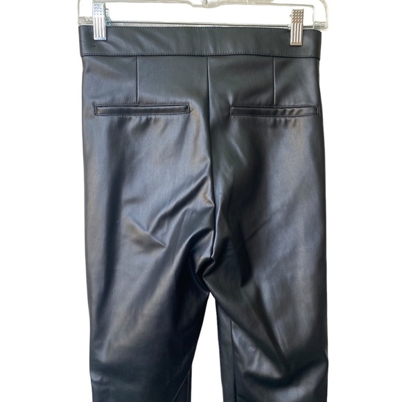 Zara Faux Leather Black High Waisted Skinny Leg Jeggings Pants Sz Small - Picture 7 of 11